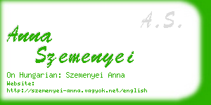 anna szemenyei business card